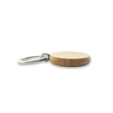 Porte-clés personnalisé en bois cercle - 40 x 40 mm - par pièce