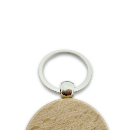 Porte-clés personnalisé en bois cercle - 40 x 40 mm - par pièce