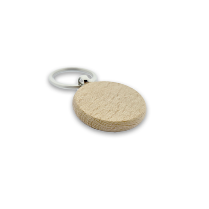 Porte-clés personnalisé en bois cercle - 40 x 40 mm - par pièce