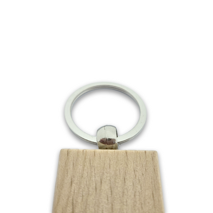 Porte-clés personnalisé en bois rectangle - 51 x 32 mm - par pièce