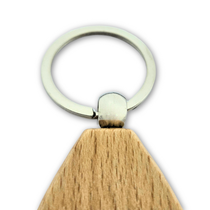 Porte-clés personnalisé gravé en bois goutte - 58 x 36 mm - par pièce