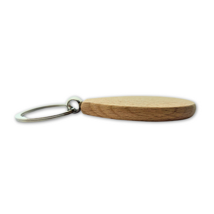 Porte-clés personnalisé en bois goutte - 58 x 36 mm - par pièce