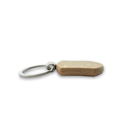 Porte-clés personnalisé en bois bouclier - 45 x 32 mm - par pièce