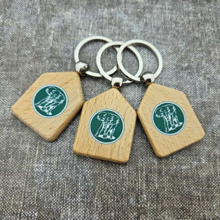 Porte-clés personnalisé en bois maison - 45 x 35 mm - par pièce