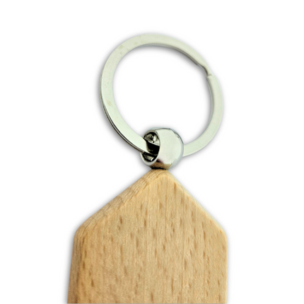 Porte-clés personnalisé en bois maison - 45 x 35 mm - par pièce