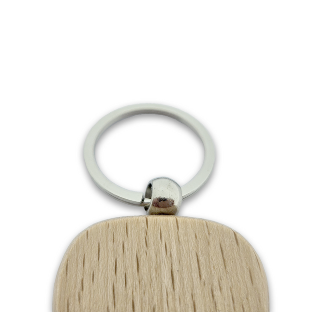 Porte-clés personnalisé gravé en bois triangle - 40 x 40 mm - par pièce