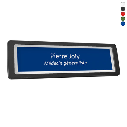 Plaque de porte avec nom et fonction - plastique - 178 x 50 mm