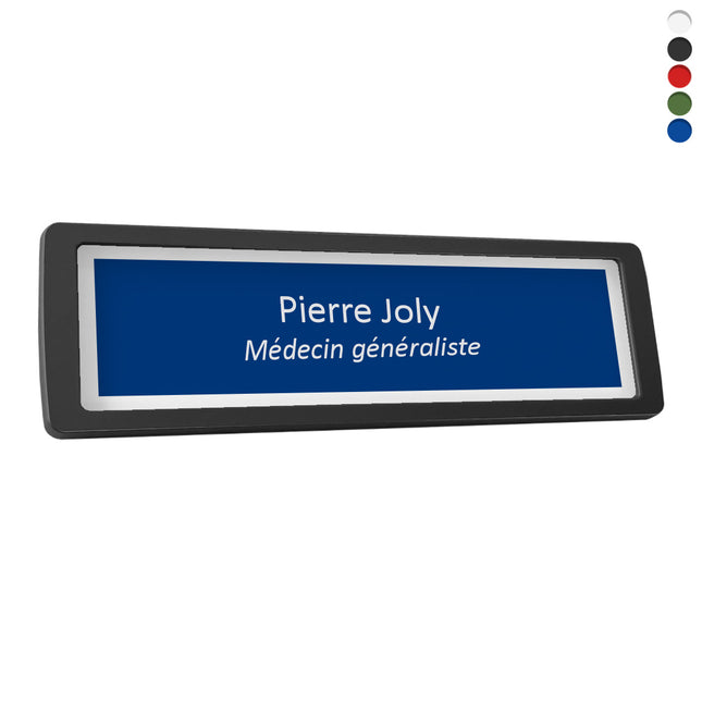 Plaque de porte avec nom et fonction - plastique - 178 x 50 mm