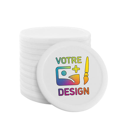 Jetons personnalisés blancs - Ø28 mm - 100 pièces