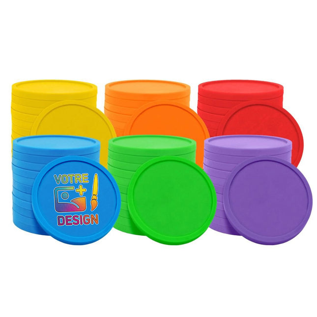 Jetons personnalisés ensemble de couleurs - Ø29 mm - 108 pièces
