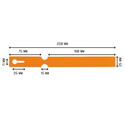 Étiquettes à boucle personnalisées - 250 x 25 mm- 4 voies - 100 étiquettes