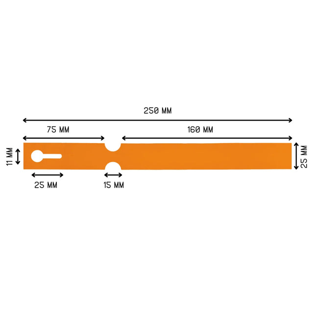 Étiquettes à boucle personnalisées - 250 x 25 mm- 4 voies - 100 étiquettes