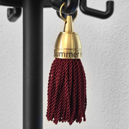 Porte-clés hôtel gravé Philadelphie bordeaux - laiton - 140 mm - par pièce