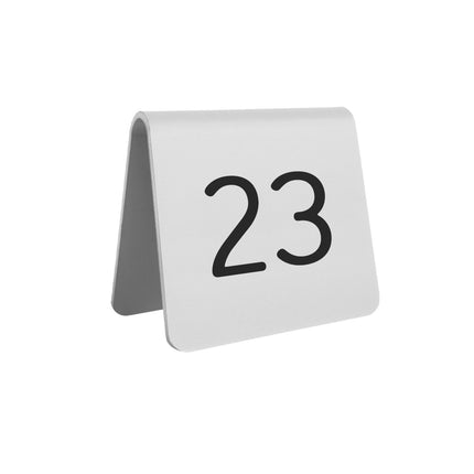 Chevalet de table numéroté argenté aluminium Élisto - 60 x 60 mm - par pièce