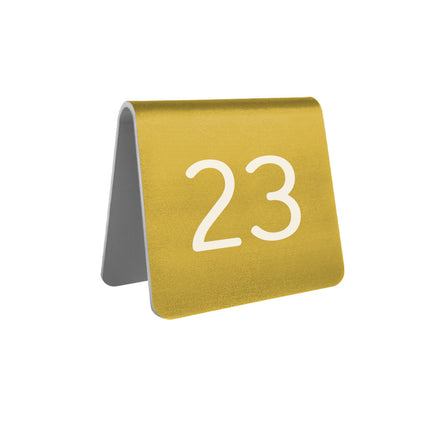 Chevalet de table numéroté doré aluminium Élisto - 60 x 60 mm - par pièce