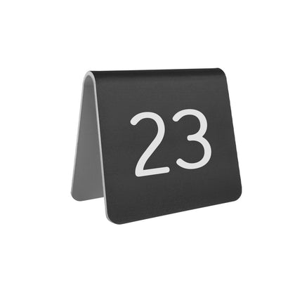 Chevalet de table numéroté noir aluminium Élisto - 60 x 60 mm - par pièce