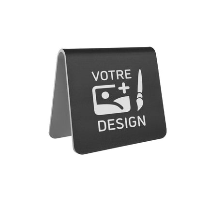 Chevalet de table personnalisé noir aluminium Élisto - 60 x 60 mm - par pièce