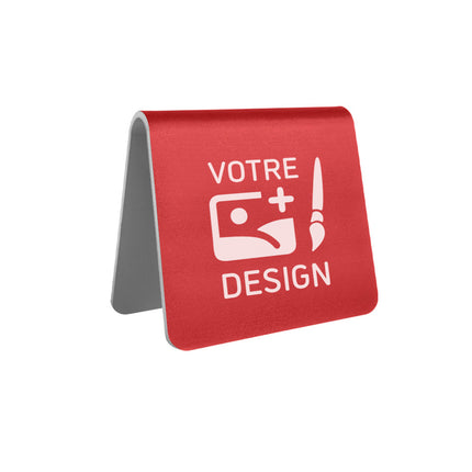 Chevalet de table personnalisé rouge aluminium Élisto - 60 x 60 mm - par pièce
