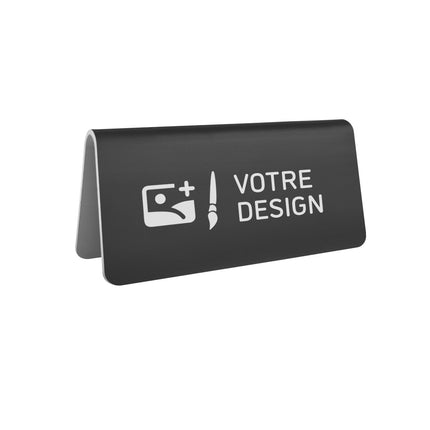 Chevalet de table personnalisé noir aluminium Élisto - 100 x 50 mm - par pièce