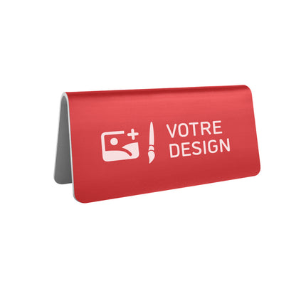 Chevalet de table personnalisé rouge aluminium Élisto - 100 x 50 mm - par pièce