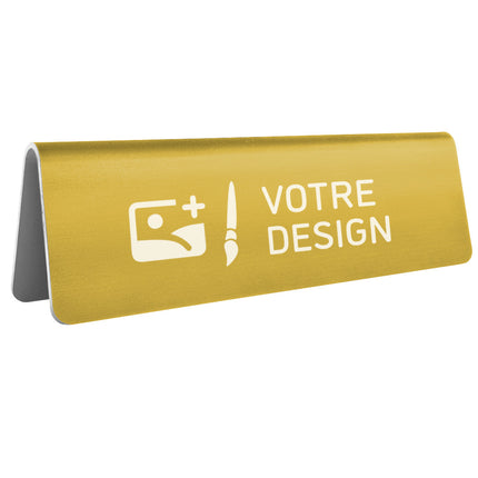 Chevalet de table personnalisé doré aluminium Élisto - 160 x 50 mm - par pièce