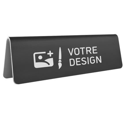 Chevalet de table personnalisé noir aluminium Élisto - 160 x 50 mm - par pièce