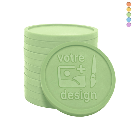 Jetons personnalisés gravés en relief recyclés - Ø29 mm - 1000 pièces