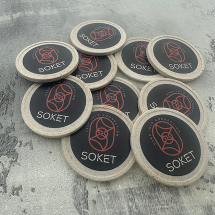 Jetons personnalisés en fibre de bois -  Ø35 mm - 100 pièces