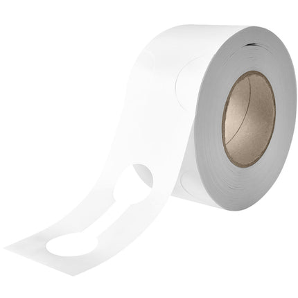 Étiquettes à boucle blanches avec perforation  - 400 x 75 mm - 250 étiquettes sur rouleau