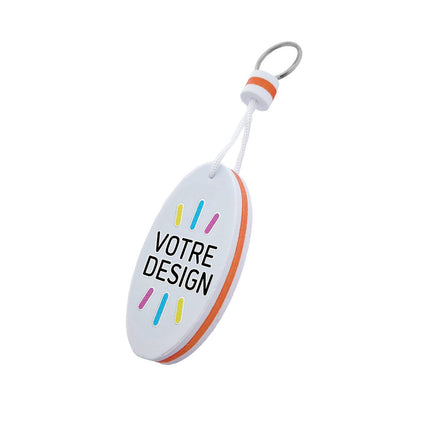 Porte-clés flottant personnalisé blanc orange - par pièce