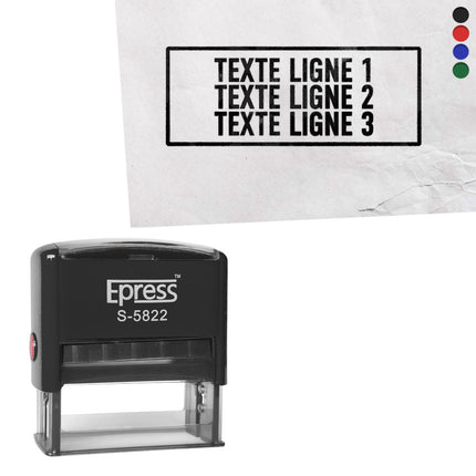 Tampon encreur avec texte - 58 x 22 mm