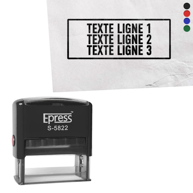 Tampon encreur avec texte - 58 x 22 mm