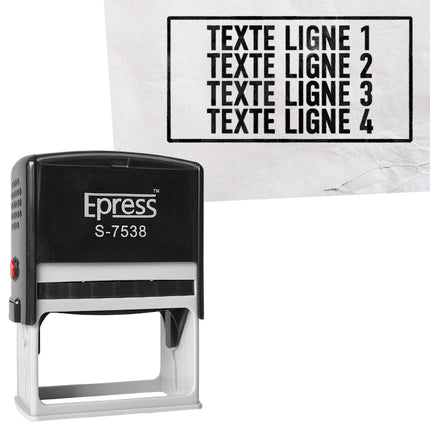 Tampon encreur avec texte - 75 x 38 mm
