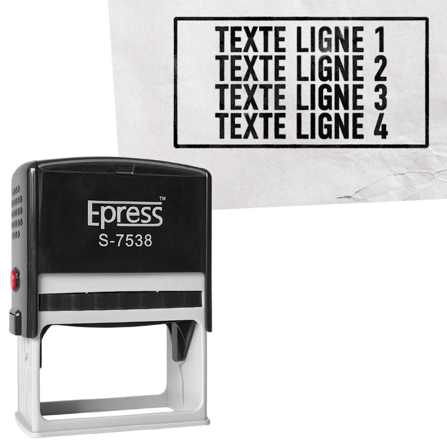 Tampon encreur avec texte - 75 x 38 mm
