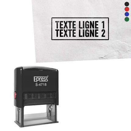 Tampon encreur avec texte - 47 x 18 mm