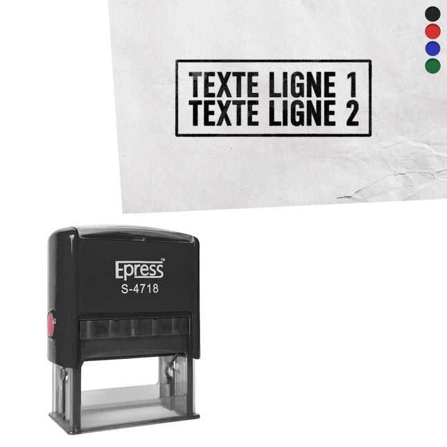 Tampon encreur avec texte - 47 x 18 mm