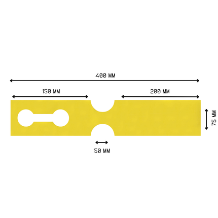 Étiquettes à boucle jaunes - 400 x 75 mm - 250 étiquettes sur rouleau
