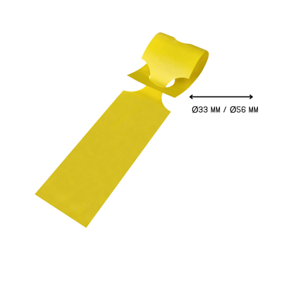 Étiquettes à boucle jaunes - 400 x 75 mm - 250 étiquettes sur rouleau
