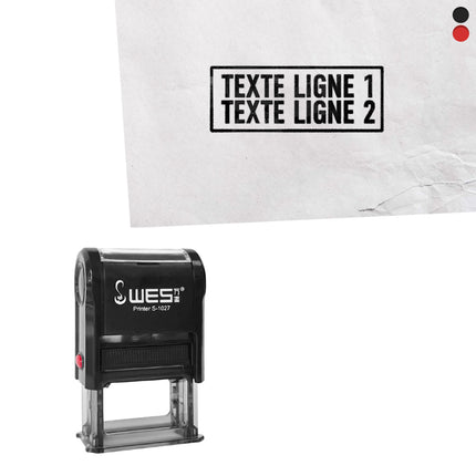 Tampon encreur avec texte - 27 x 10 mm