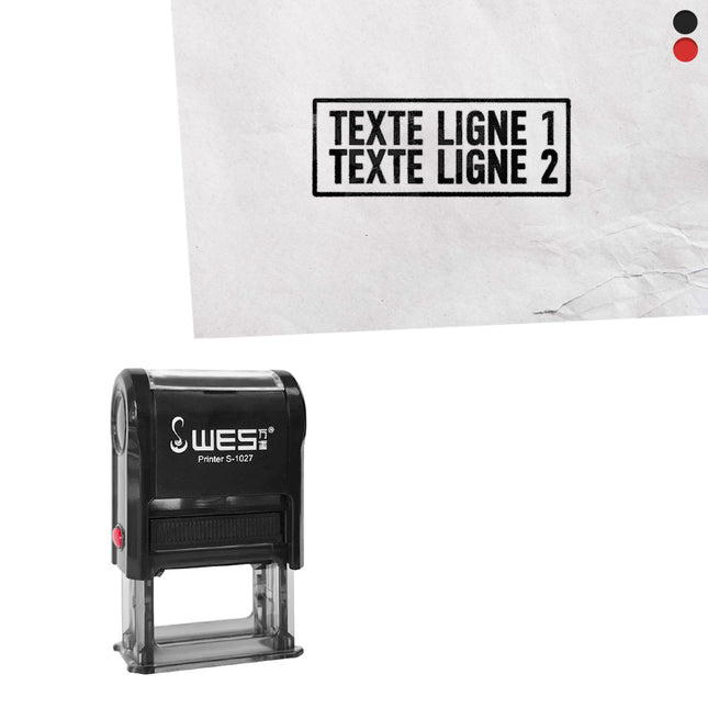 Tampon encreur avec texte - 27 x 10 mm