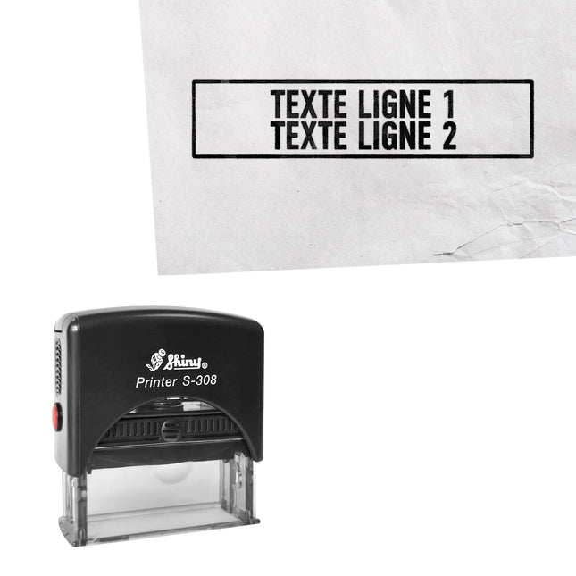 Tampon encreur avec texte - 45 x 10 mm