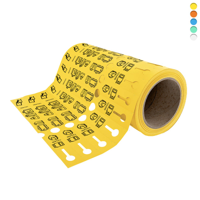 Étiquettes bagages plastique - 250 x 25 mm - 500 étiquettes sur rouleau