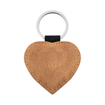 Porte-clés en cuir cœur - 62 x 57 mm - par pièce