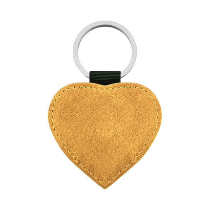 Porte-clés en cuir cœur - 62 x 57 mm - par pièce