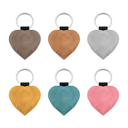Porte-clés en cuir cœur - 62 x 57 mm - par pièce