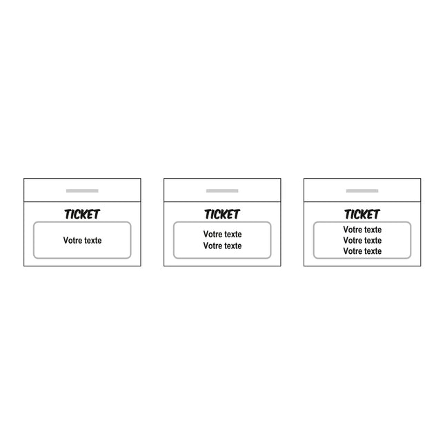 Carnet de tickets à personnaliser avec 3 lignes - 1000 tickets
