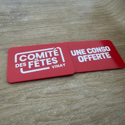 Jetons personnalisés rectangle - 85 x 55 mm - 100 pièces