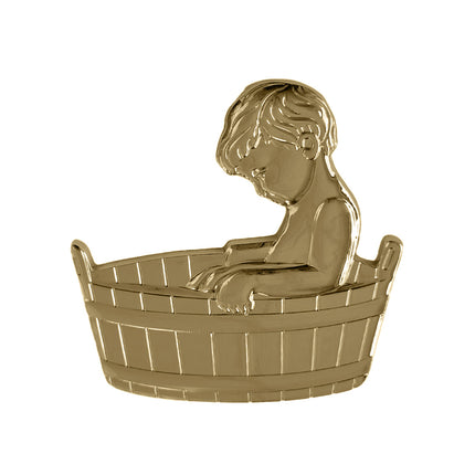 Plaque de porte garçonnet dans une baignoire - en bronze coulé
