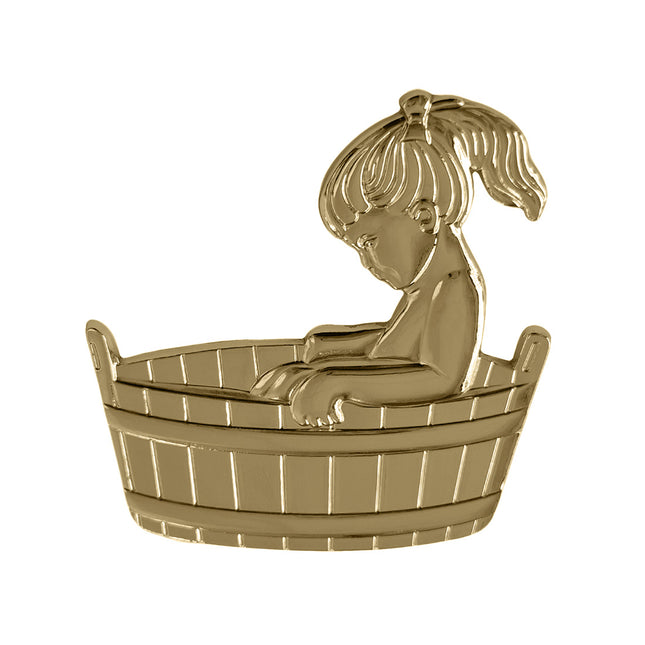 Plaque de porte fillette dans une baignoire - en métal