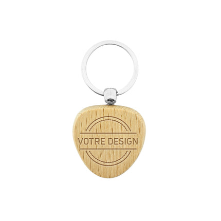 Porte-clés personnalisé gravé en bois triangle - 40 x 40 mm - par pièce